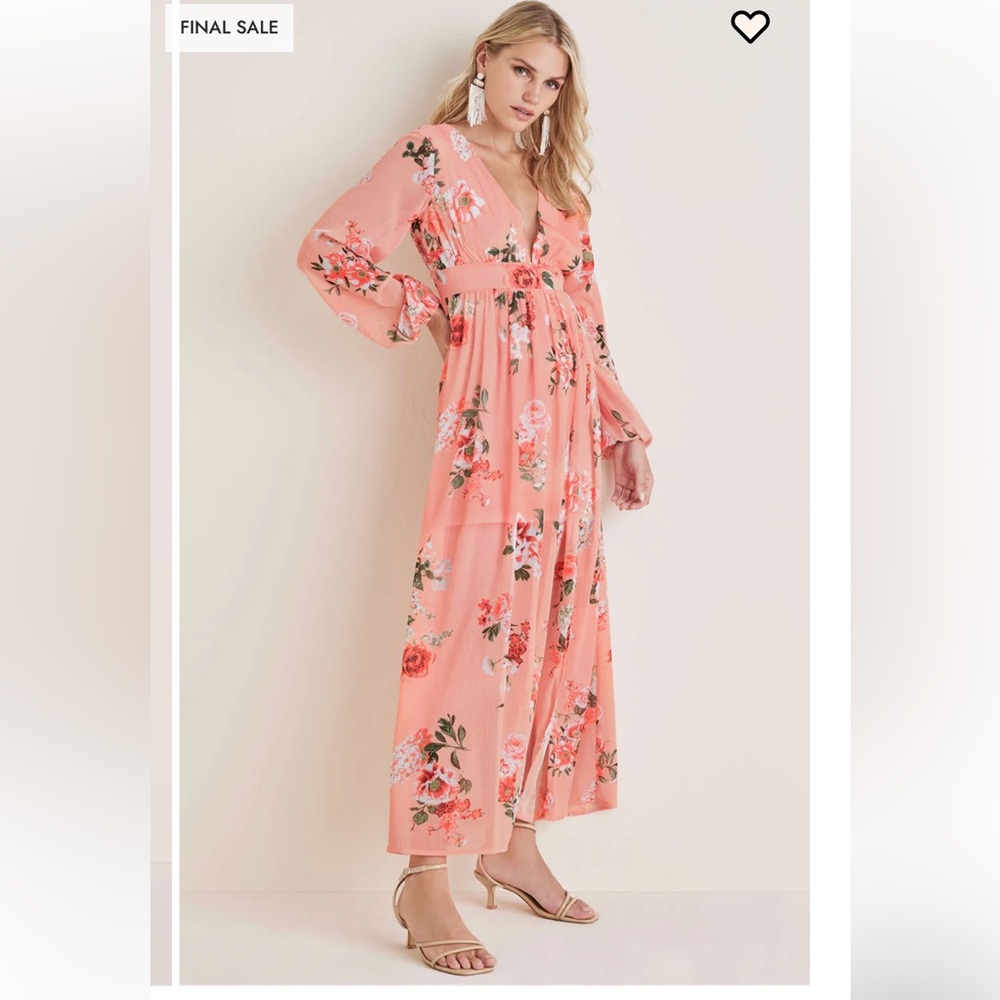 VENUS Floral  Maxi Dress with Long Sleeves NWOT